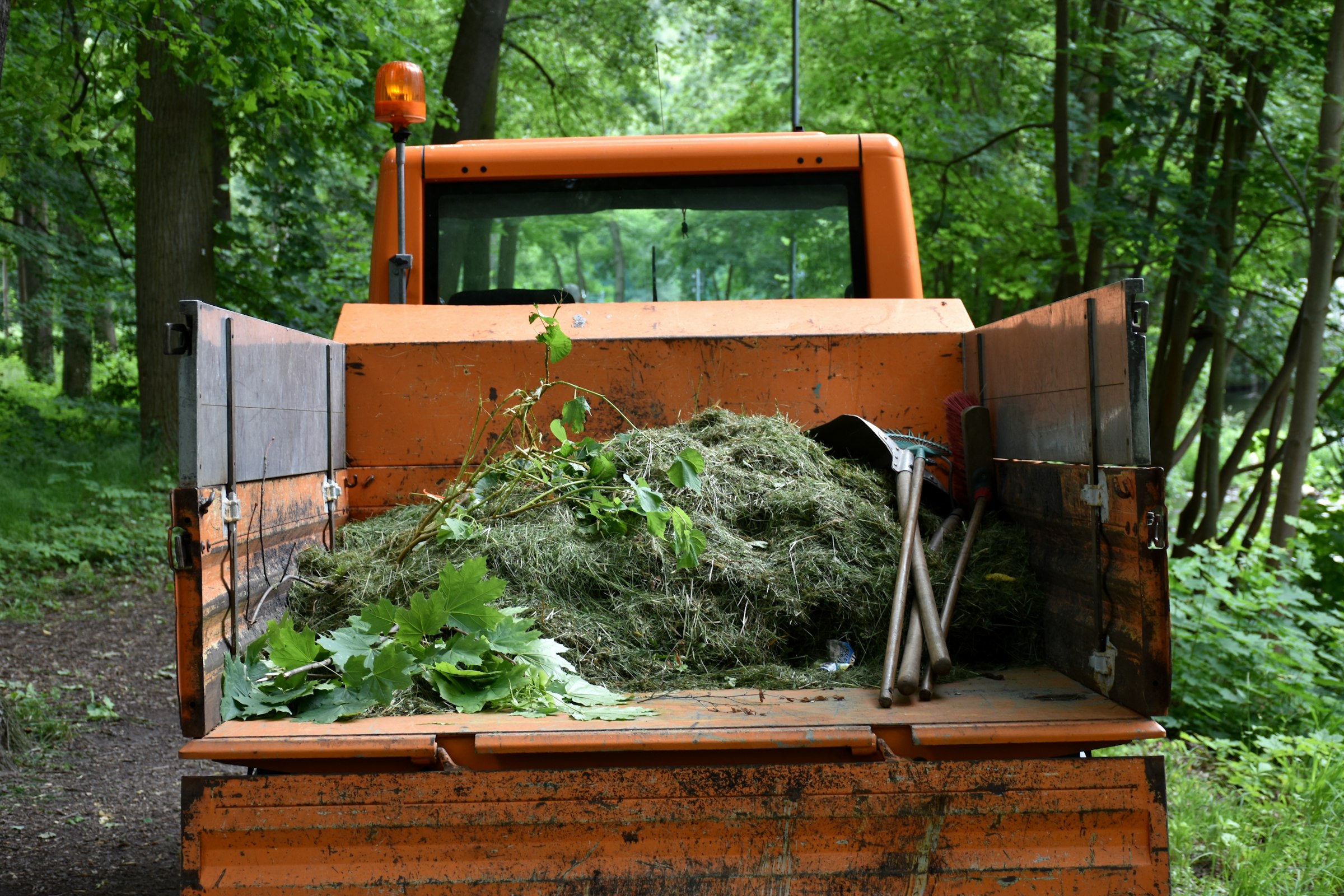 Truck carrying garden waste